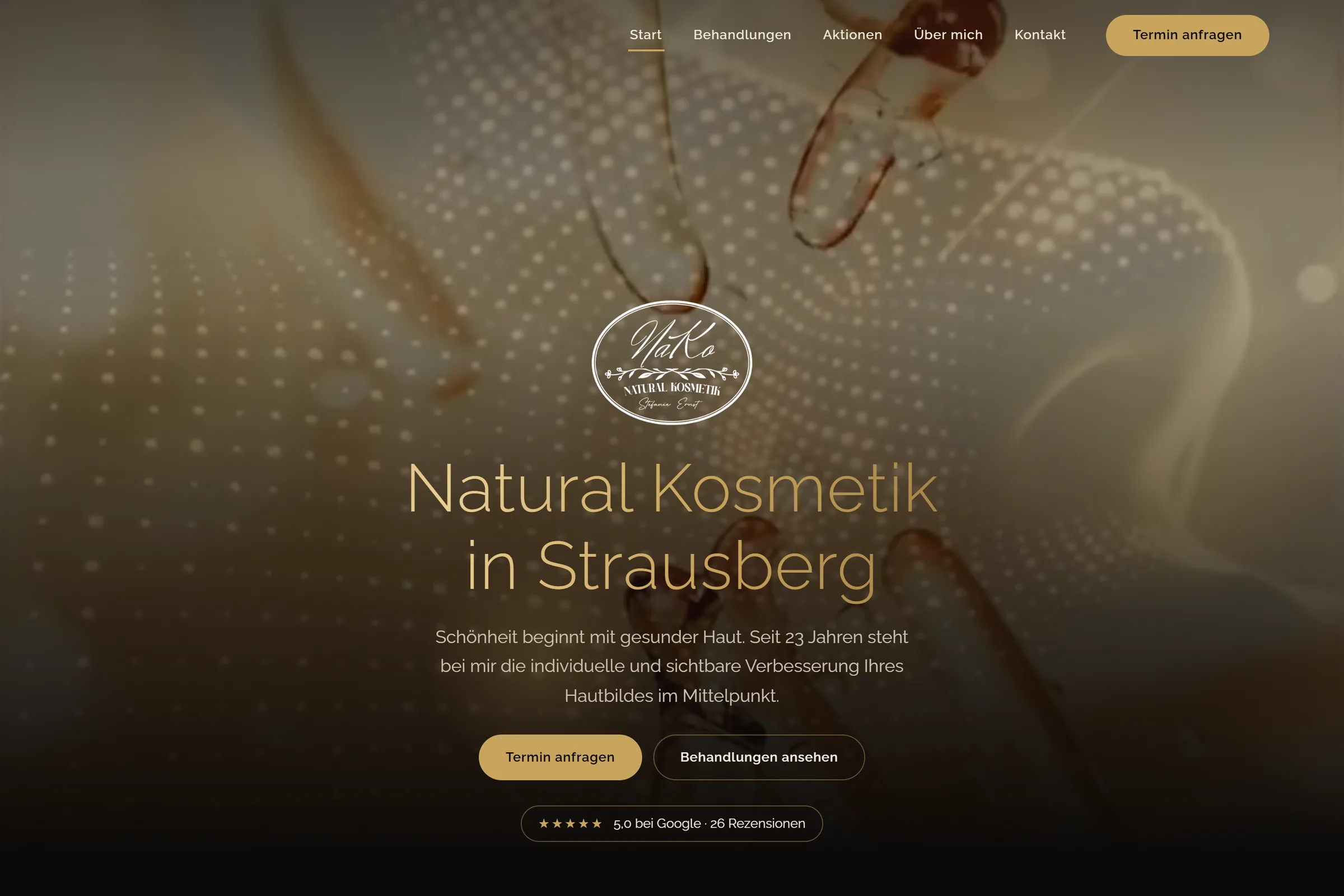 Startseite von NaKo Natural Kosmetik im Browser