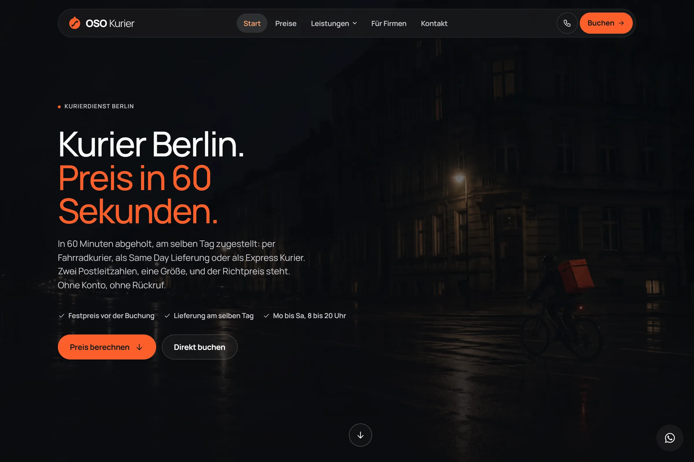 Startseite von OSO Kurier im Browser